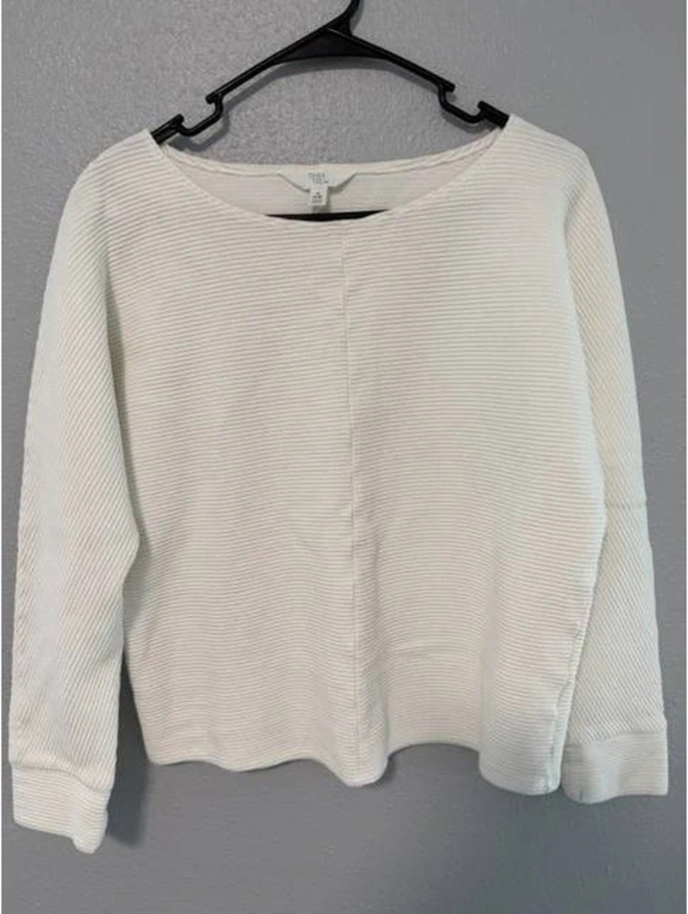 #6165 Time and Tru Ivory Long Sleeve Sweater Size S 4–6